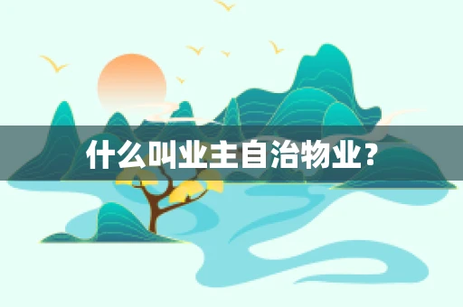 什么叫业主自治物业？